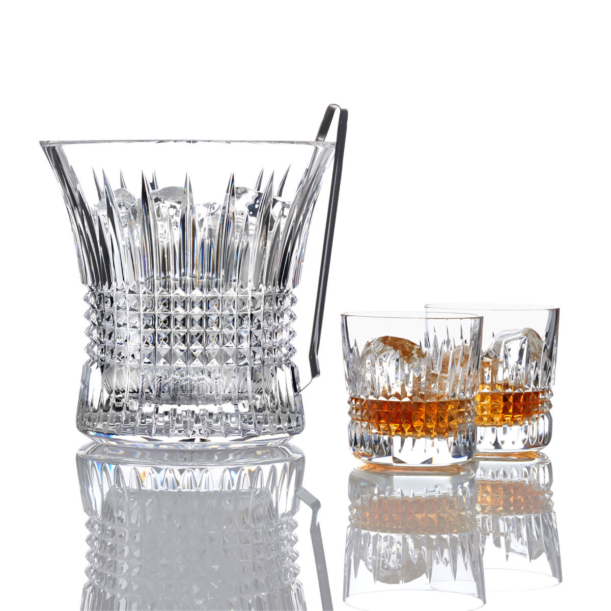 Waterford Lismore Diamond Straight Sided Whiskey Tumblers, Pair